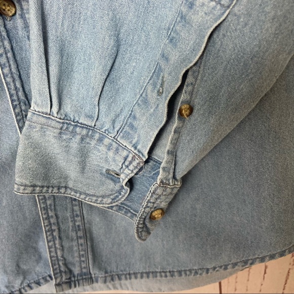 Paradise Point Sportswear Long Sleeve Denim Button Shirt 9/11 Theme 2001 Flawed - Picture 8 of 11